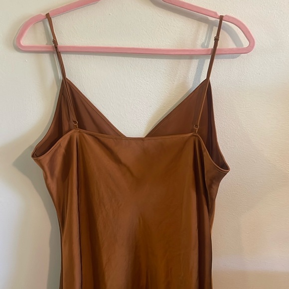 Wilfred Only Slip Midi Dress Mustard Copper Satin - Picture 6 of 8